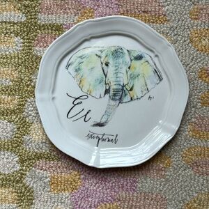 🐘Anthropologie Calligrapher Diva Pyari Canapé Plate E Exceptional